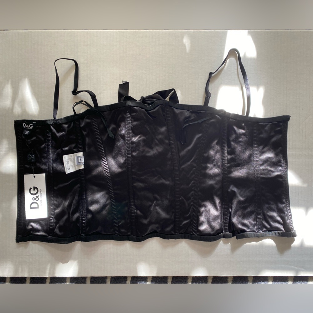 NWT Vintage D & G Dolce & Gabbana Black Bustier Top Size 40 - Picture 7 of 16